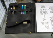Skizzenbuch aus Leder, A4-Einband | Braun Schwarz | Künstlergeschenke | HANDGEFERTIGT
