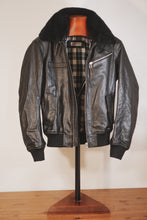 Chaqueta de cuero de aviador para hombre | Chaqueta bomber de cuero clásica