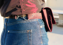 Burgundy Leather Crossbody Bag for Women, featuring minimalist design