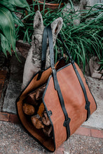 Fireplace decor Leather Log Carrier, Gift for home, Christmas gift