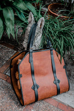 Portable leather log carrier, Leather Log Carrier, Gift for home, Christmas gift