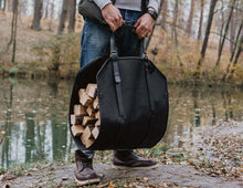 leather firewood log carrier