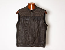 Diamond Stitch Brown Leather Vest