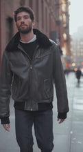 Brown Leather Aviator Jacket for Men – HandCrafted