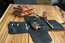 Pipe & Tobacco Roll: different carry leather pouches cases. Gifts for Smokers personalised