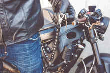 Leather Bike Chain Keychain, black key holder by fashion-racing