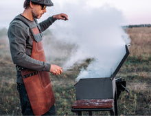 Grilling leather apron. Mens apron for BBQ