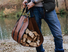 Leather Firewood Log Carrier