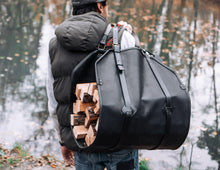 Black Leather Log Carrier