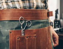 Half Waist Apron | Waxed Canvas Barista Apron / Waiter Woodworking Workshop Metalwork Apron With Pockets and Towel Holder / Monogram / Workshop Gift for Her