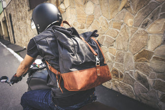 Leather Motorcycle BackPack - handcrafted by Fashion Racing 