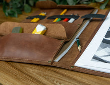 leather sketchbook cover refillable notebook 