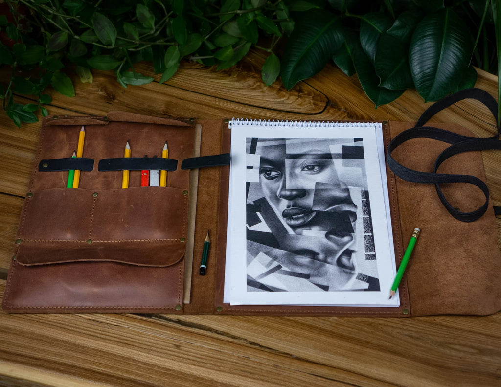 Handmade Genuine Leather Sketchbook Cover, A4 & A5 Sketch Pad
