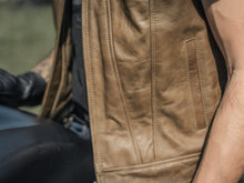 Motorcycle Club Leather Vest, Diamond Stitch Suede