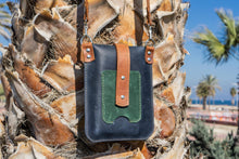 Multi Pocket Crossbody Phone Bag. Leather Mobile Bag