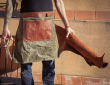 Waist half apron, grilling apron, chefs apron, brown apron, leather apron
