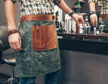 canvas apron, Leather Bistro Apron | Waist Apron | Stain-Free | Half Apron | Waiter Apron | For Home, Shop, BBQ & Gastronomy | Leather Apron for Women Men