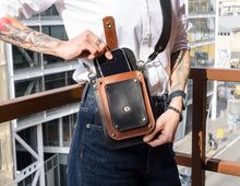 phone leather bag with crossbody strap