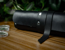 Black Leather Coin Roll Storage