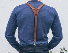 Reinforced Leather Suspenders for men