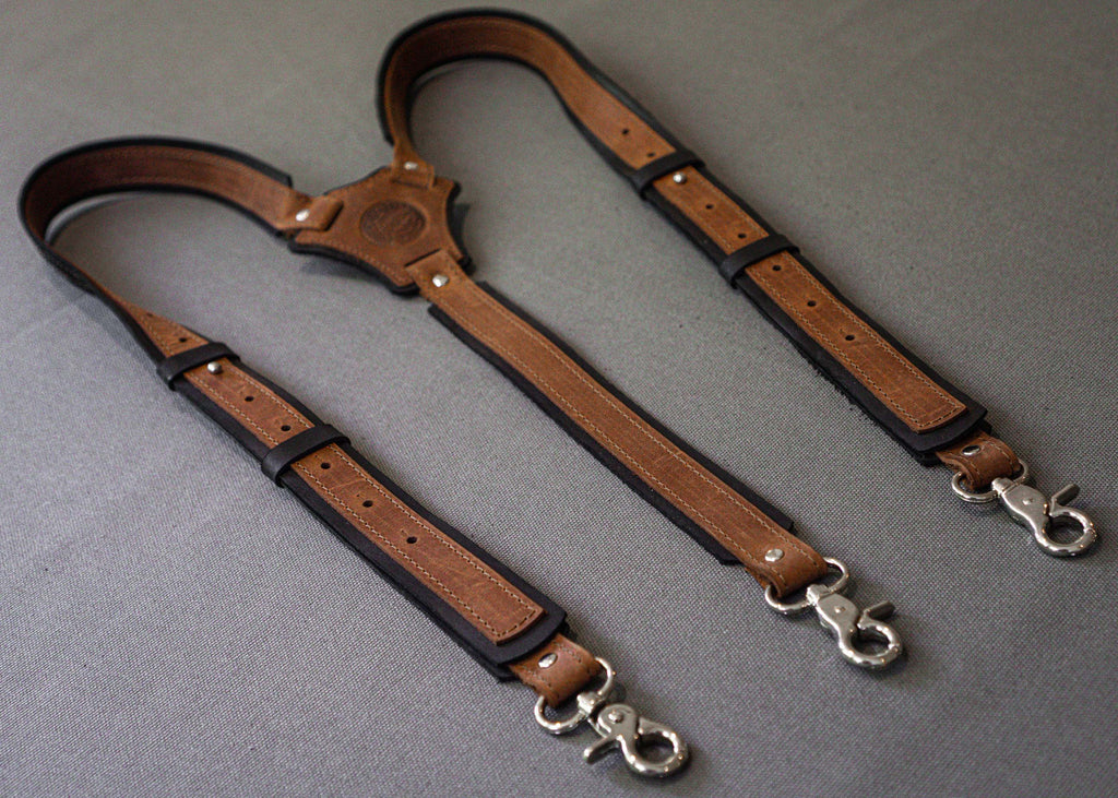 Mens Brown Leather Work Suspenders / Wedding Suspenders / Handmade Top  Grain Leather Suspenders / Adjustable Snap Suspenders / Durable Belt 