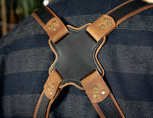 Dual Camera Leather Harness Brown Black