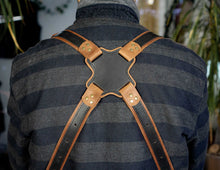 Dual Camera Leather Harness Brown Black