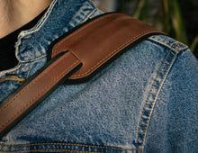 Brown with black leather Camera Strap