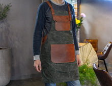 Aprons For Men, Canvas Apron For Men, Apron With Pockets, Canvas Apron Woodworking, Waxed Canvas Apron Leather Strap, Grilling Apron