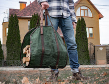 Firewood Log Carrier | Canvas Log Carrier | Handcrafted | Personalised Gift by Fashion Racing