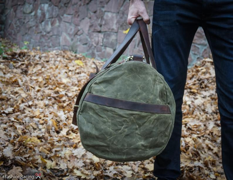Waxed Canvas Deluxe Laundry Duffel - Olive - FREE SHIP-Groomsmen  Gift/Father's Day Gift/Grad Gift/Gift for Him/Group Discount