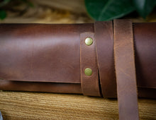 Brown Leather Coin Roll up
