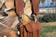 Brown leather Iphone bag with wide strap