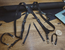 dual leather camera harness black leather