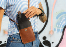 Leather phone case - The shoulder strap adjusts to your desired fit. Leather mobile phone bag with crossbody strap card pocket. Festival bag