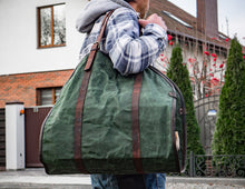 Firewood Log Carrier | Canvas Log Carrier | Handcrafted | Personalised Gift by Fashion Racing