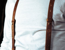 Brown Leather Suspenders | tigger snap suspenders