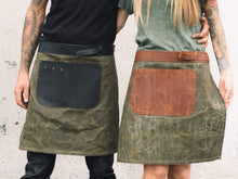 Half waist apron, grilling apron, bartender half apron, kitchen apron, leather apron, olive apron