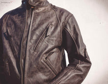 Motorbike brown leather jacket , men's leather motorcycle jacket , moto leather jacket, leather jacket by Fashion Racing