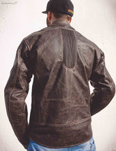 Motorbike brown leather jacket , men's leather motorcycle jacket , moto leather jacket, leather jacket by Fashion Racing