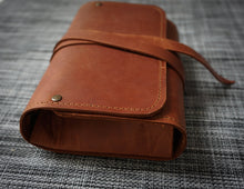 Leather Pipe Roll Tobacco Pouch Personalized Travel Roll for 2-3 pipes Custom Leather Pipe Roll Tobacco Smoking Pipe Roll Pipe Tobacco Pouch