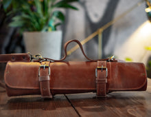 Leather Knife Roll Personalized Chefs Knife Case Knives Storage with Pockets Roll Leather Organizer for Knives Chef Bag for Knife Tools Gift