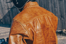 Men's Brown Leather Motorcycle Jacket, Handcrafted by Fashion Racing, Cafe Racer classic style