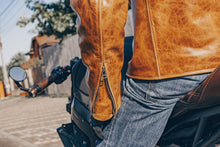 Men's Brown Leather Motorcycle Jacket, Handcrafted by Fashion Racing, Cafe Racer classic style