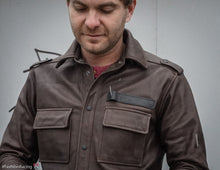 Men's Leather Shirt, Motorcycle Leather Jacket, Japanese Style Leather Jacket, Trucker Leather Jacket, Cafe Racer Jacket for Men