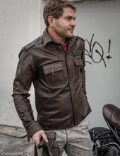 Men's Leather Shirt, Motorcycle Leather Jacket, Japanese Style Leather Jacket, Trucker Leather Jacket, Cafe Racer Jacket for Men