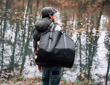 Firewood Log Carrier Black Leather 