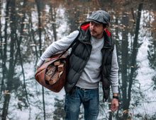 leather firewood log carrier