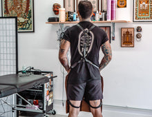 Apron with leather straps