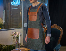 Personalized Apron, Leather and Canvas Apron, Barista apron, Restaurant apron, Cooking Apron, Apron with pockets, Bartender Apron